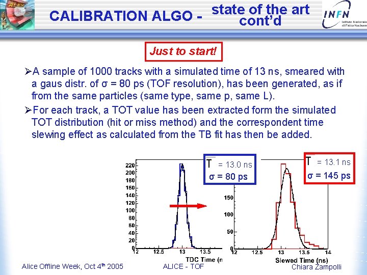 of the art CALIBRATION ALGO - statecont’d Just to start! ØA sample of 1000