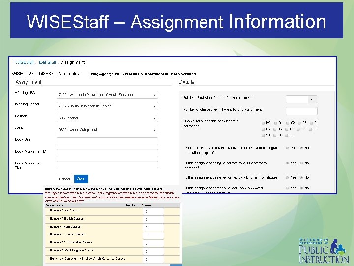 WISEStaff – Assignment Information 