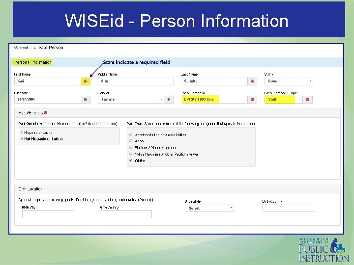 WISEid - Person Information 