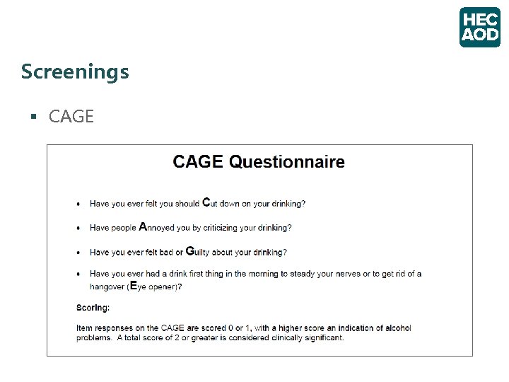Screenings § CAGE 