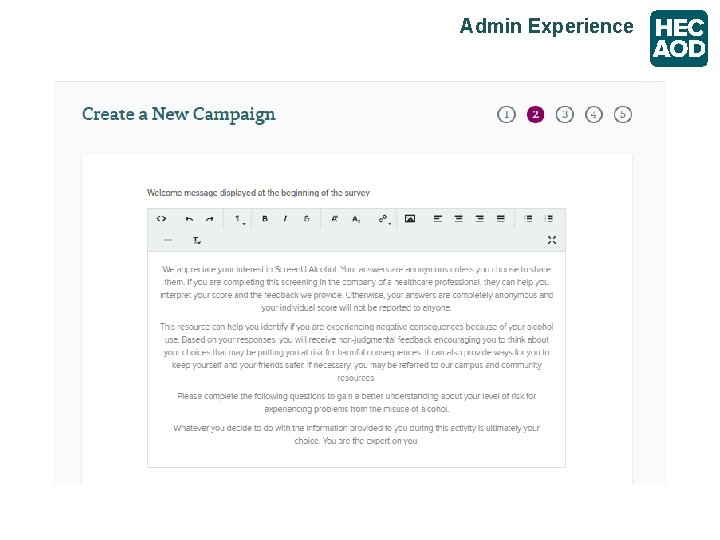 Admin Experience 