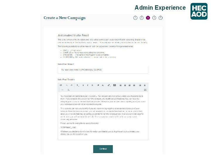 Admin Experience 
