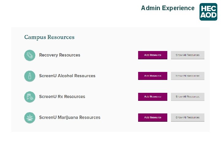 Admin Experience 