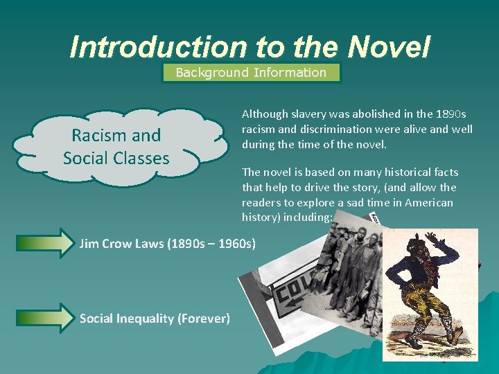 Introduction to the Novel Background Information Racism and Social Classes Although slavery was abolished