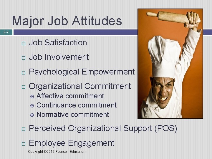 Major Job Attitudes 2 -7 Job Satisfaction Job Involvement Psychological Empowerment Organizational Commitment Affective