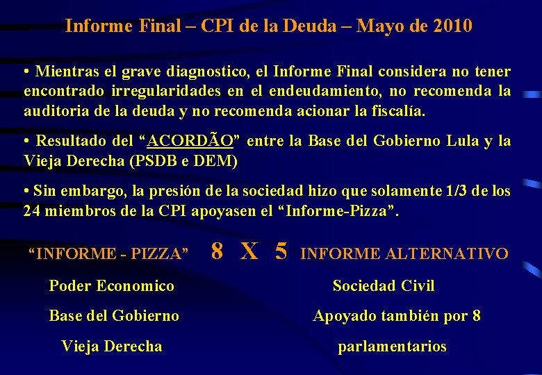 Informe Final – CPI de la Deuda – Mayo de 2010 • Mientras el