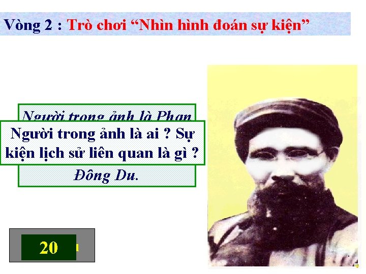 Vòng 2 : Trò chơi “Nhìn hình đoán sự kiện” Người trong ảnh là