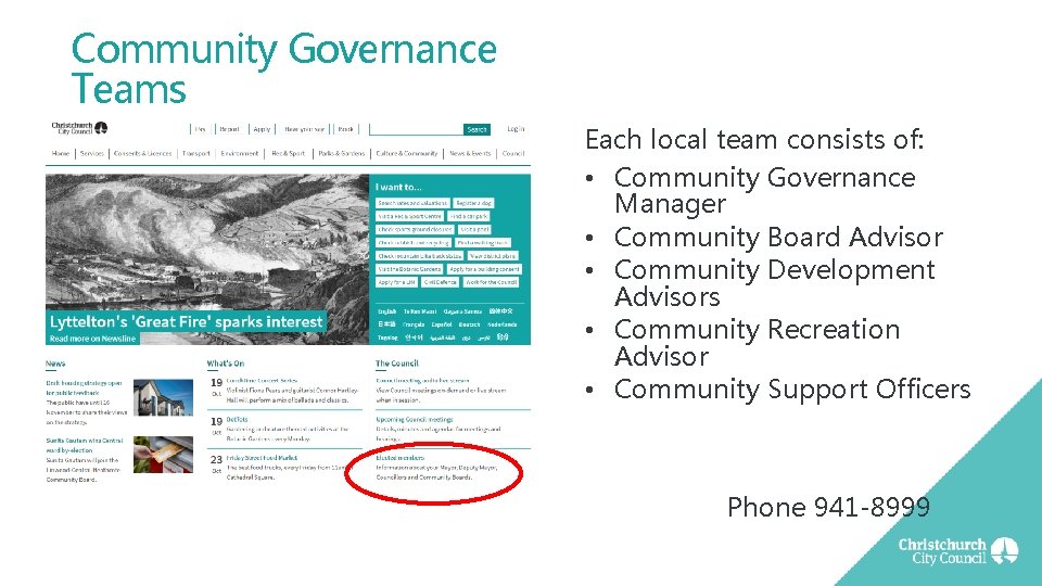 Community Governance Teams Each local team consists of: • Community Governance Manager • Community