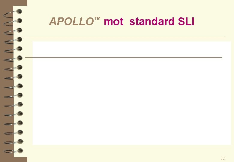 APOLLO™ mot standard SLI 22 