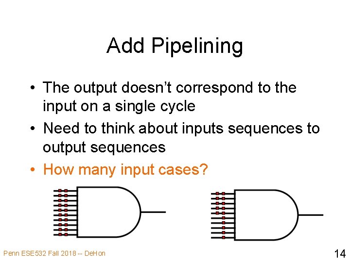 Add Pipelining • The output doesn’t correspond to the input on a single cycle