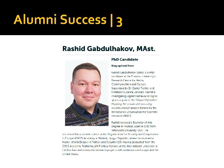 Alumni Success | 3 
