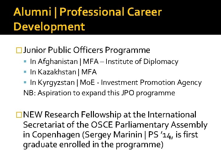 Alumni | Professional Career Development �Junior Public Officers Programme In Afghanistan | MFA –