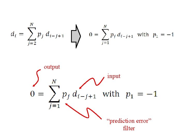 output input “prediction error” filter 