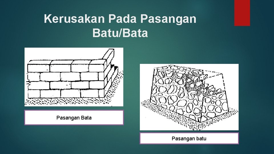 Kerusakan Pada Pasangan Batu/Bata Pasangan batu 