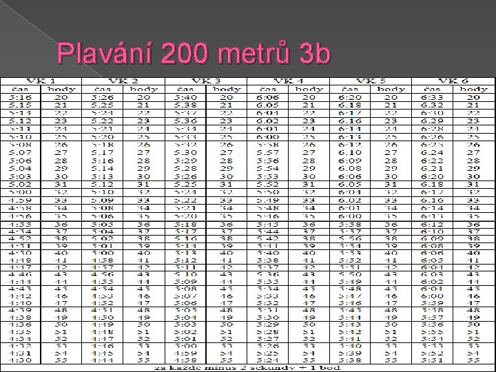 Plavání 200 metrů 3 b 