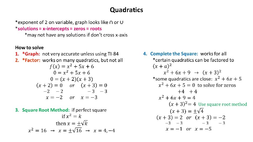 Quadratics 