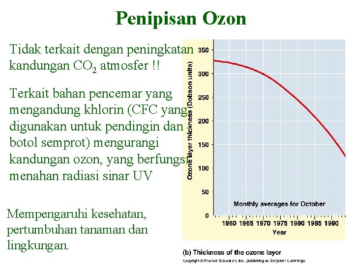 Penipisan Ozon Tidak terkait dengan peningkatan kandungan CO 2 atmosfer !! Terkait bahan pencemar