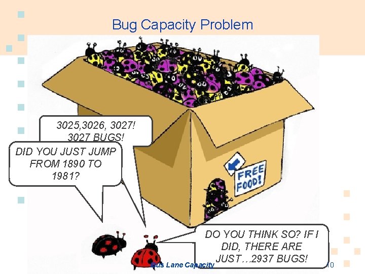 Bug Capacity Problem 3025, 3026, 3027! 3027 BUGS! DID YOU JUST JUMP FROM 1890