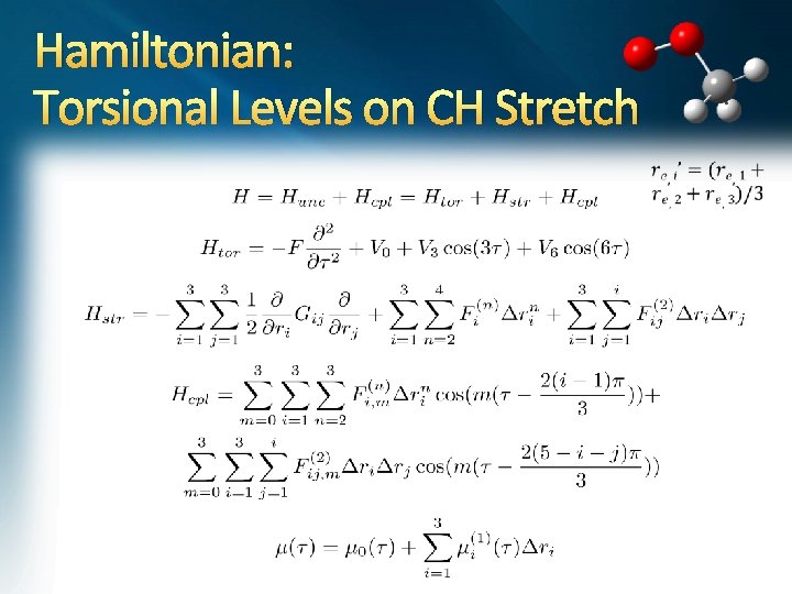 Hamiltonian: Torsional Levels on CH Stretch 