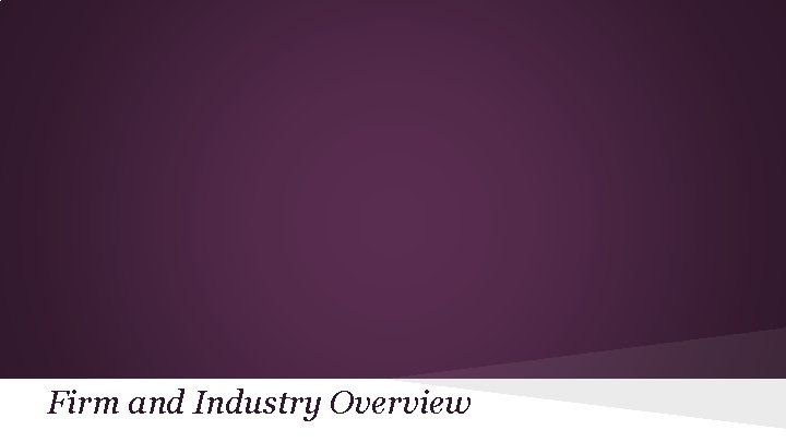 Firm and Industry Overview 