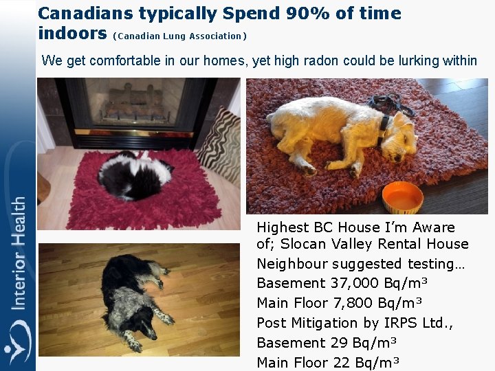 Canadians typically Spend 90% of time indoors (Canadian Lung Association) We get comfortable in