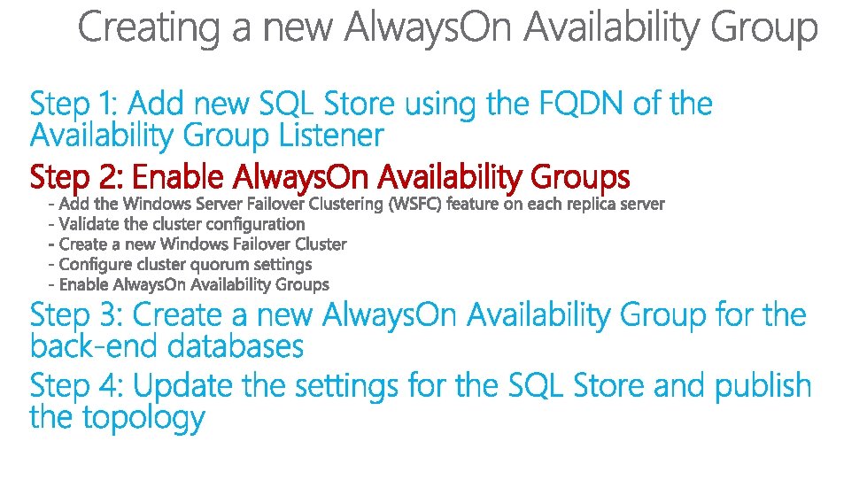 Step 2: Enable Always. On Availability Groups 