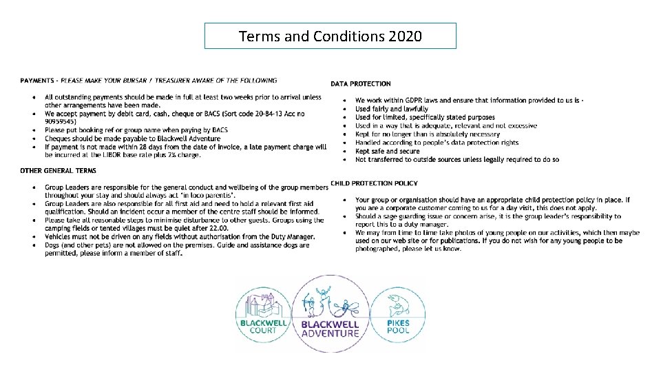 Terms and Conditions 2020 