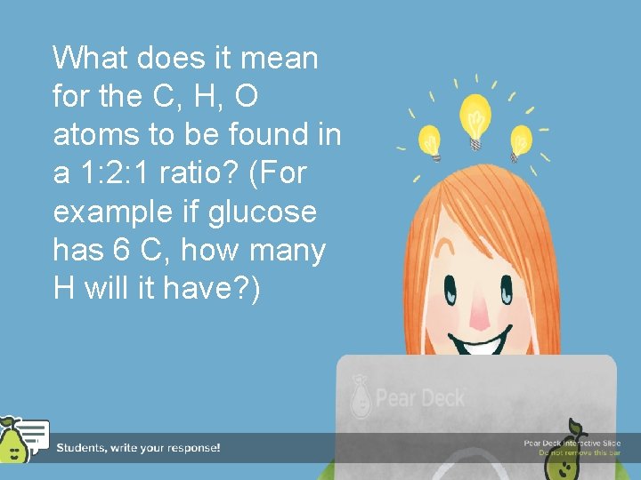 What does it mean for the C, H, O atoms to be found in