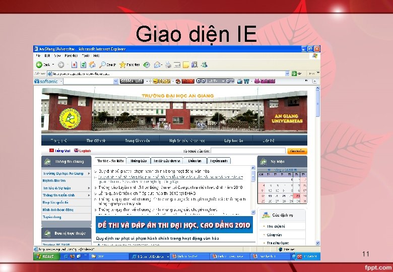 Giao diện IE 11 