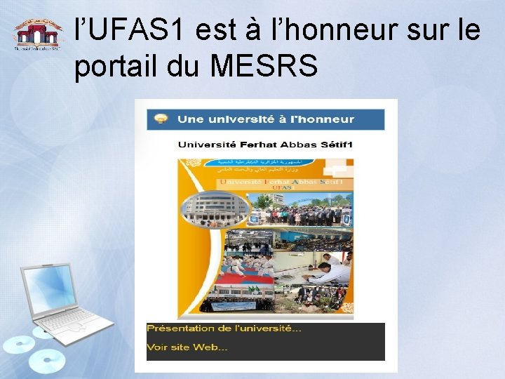 l’UFAS 1 est à l’honneur sur le portail du MESRS 
