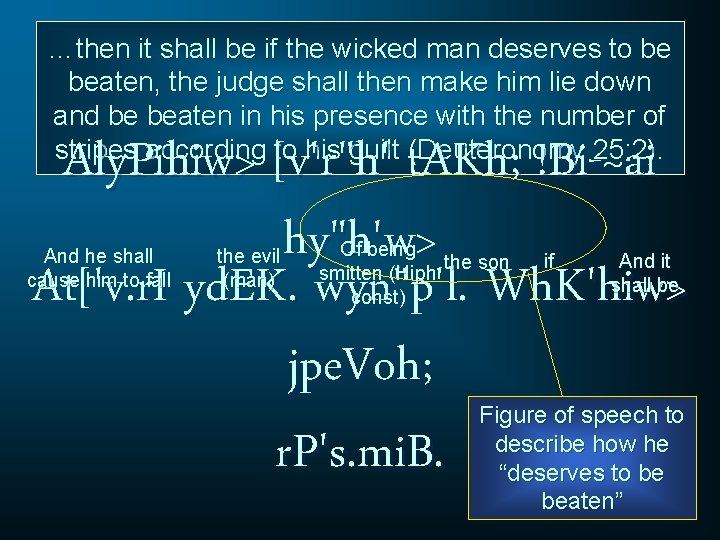 …then it shall be if the wicked man deserves to be beaten, the judge