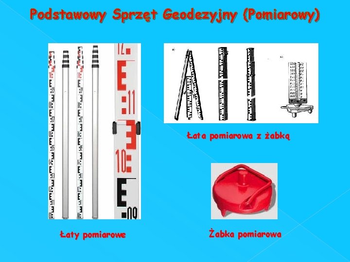 Podstawowy Sprzęt Geodezyjny (Pomiarowy) Łata pomiarowa z żabką Łaty pomiarowe Żabka pomiarowa 