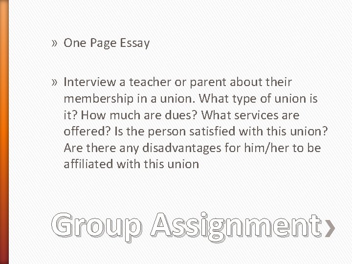 » One Page Essay » Interview a teacher or parent about their membership in