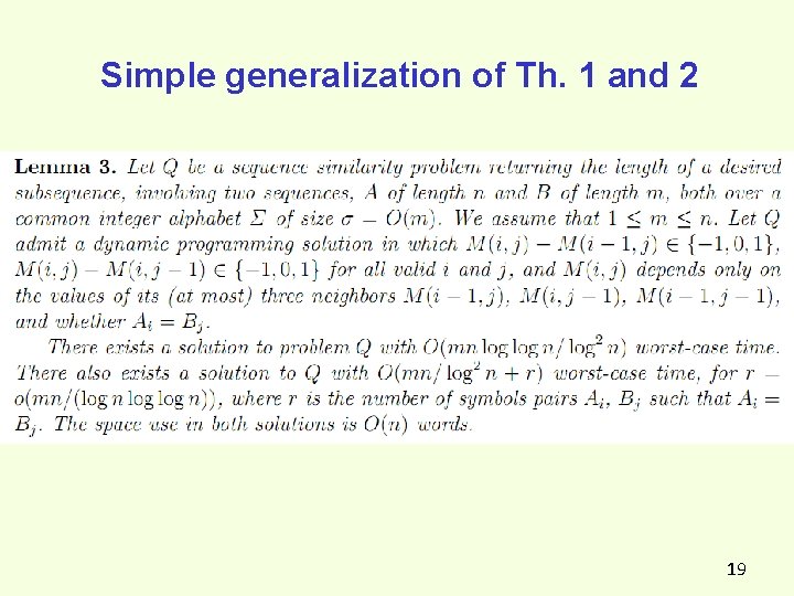 Simple generalization of Th. 1 and 2 19 Simple generalization of Th. 1 and 2 19