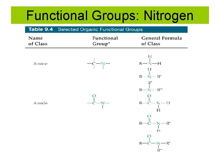 Functional Groups: Nitrogen 