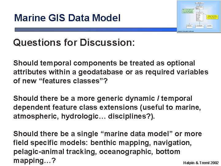 Marine GIS Data Model Questions for Discussion: Should temporal components be treated as optional Marine GIS Data Model Questions for Discussion: Should temporal components be treated as optional