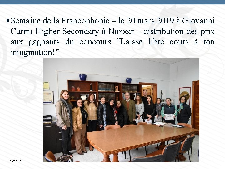  Semaine de la Francophonie – le 20 mars 2019 à Giovanni Curmi Higher