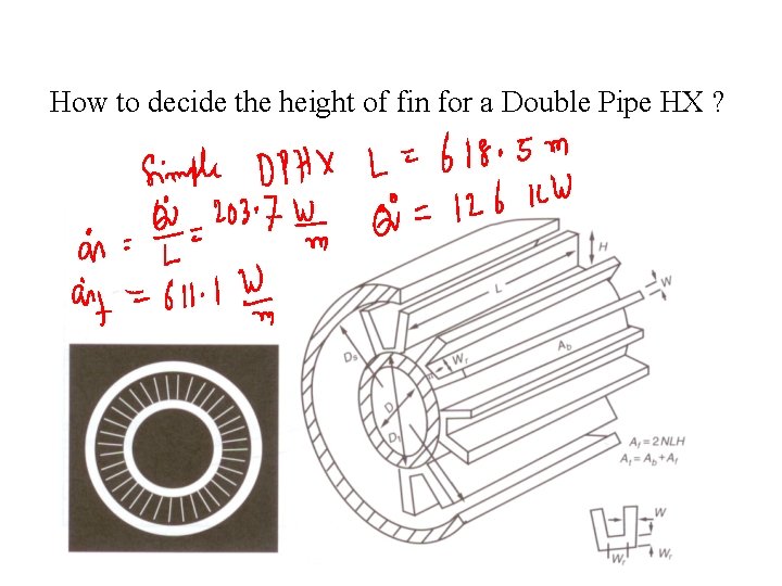 How to decide the height of fin for a Double Pipe HX ? 