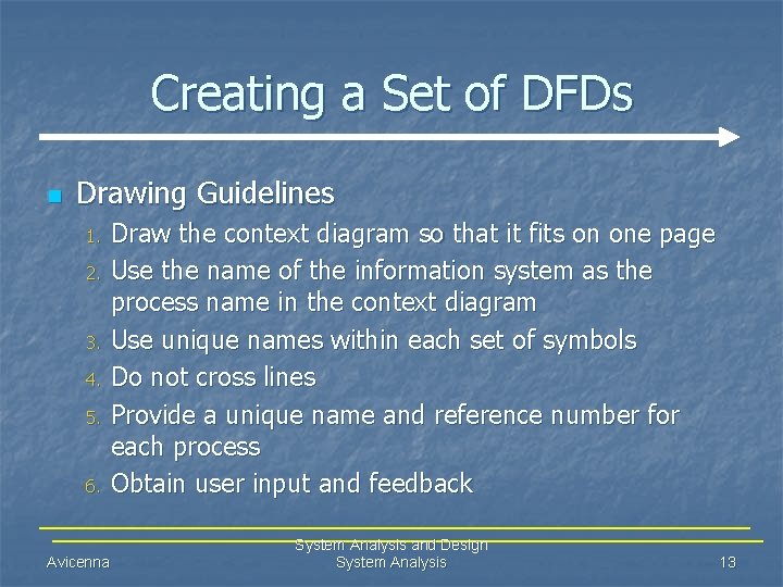 Creating a Set of DFDs n Drawing Guidelines 1. 2. 3. 4. 5. 6.