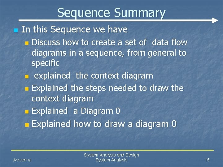 Sequence Summary n In this Sequence we have Discuss how to create a set