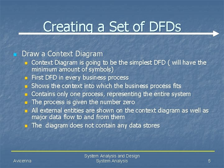 Creating a Set of DFDs n Draw a Context Diagram n n n n