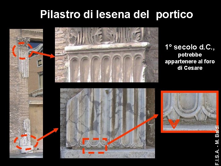 Pilastro di lesena del portico 1° secolo d. C. , F. I. S. A.