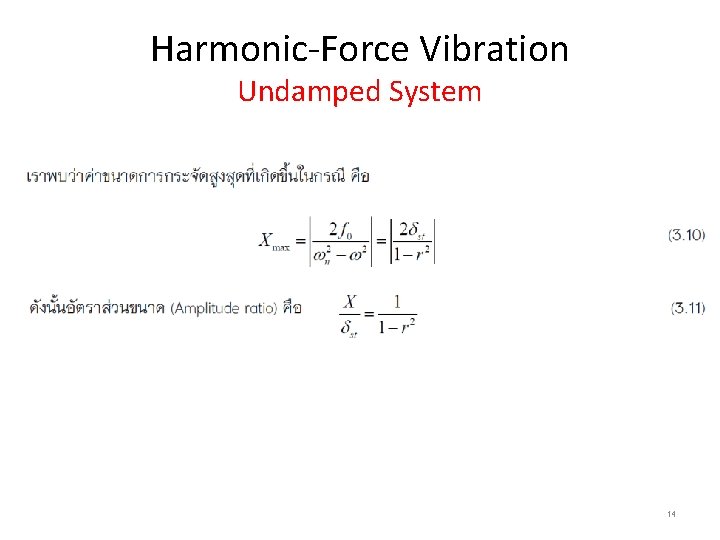 Harmonic-Force Vibration Undamped System 14 