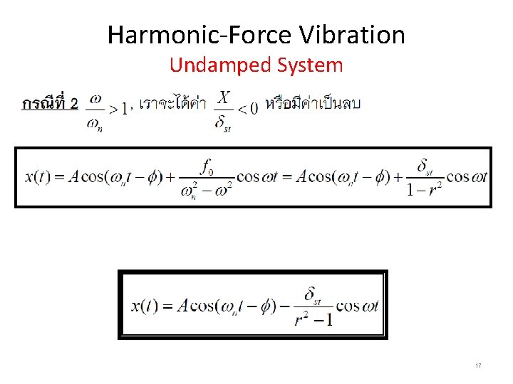 Harmonic-Force Vibration Undamped System 17 