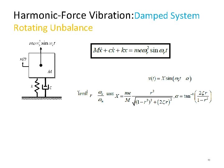 Harmonic-Force Vibration: Damped System Rotating Unbalance 49 