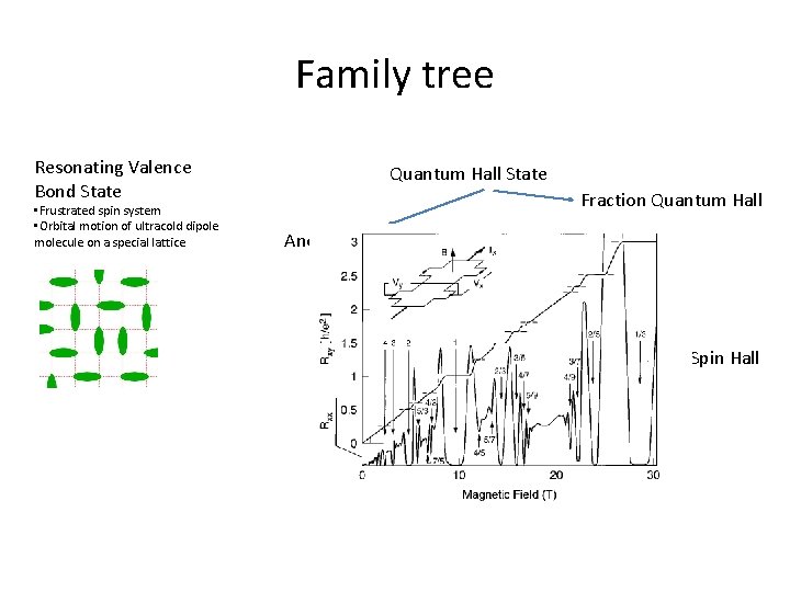 Family tree Resonating Valence Bond State • Frustrated spin system • Orbital motion of