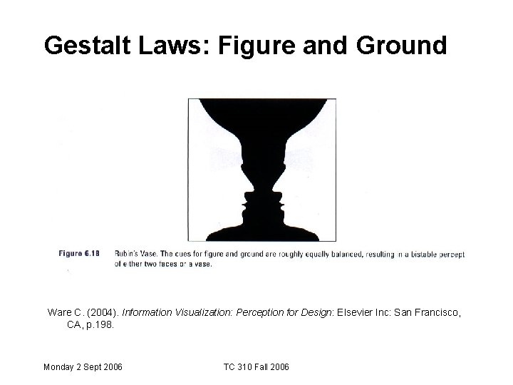 Gestalt Laws: Figure and Ground Ware C. (2004). Information Visualization: Perception for Design: Elsevier Gestalt Laws: Figure and Ground Ware C. (2004). Information Visualization: Perception for Design: Elsevier