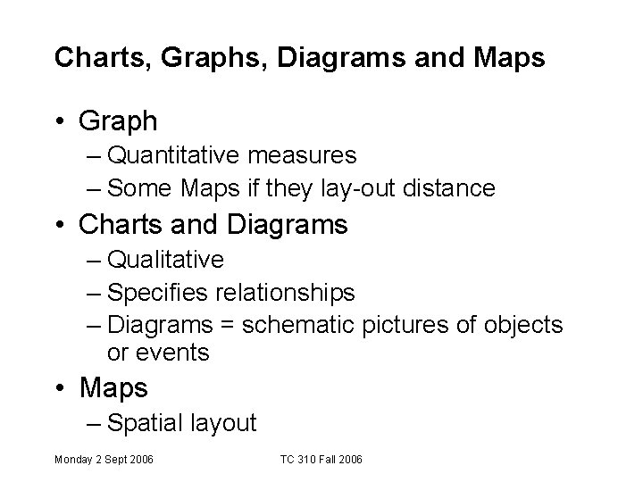 Charts, Graphs, Diagrams and Maps • Graph – Quantitative measures – Some Maps if Charts, Graphs, Diagrams and Maps • Graph – Quantitative measures – Some Maps if