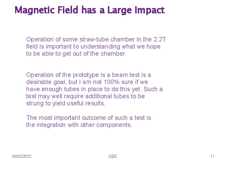 Magnetic Field has a Large Impact Operation of some straw-tube chamber in the 2.