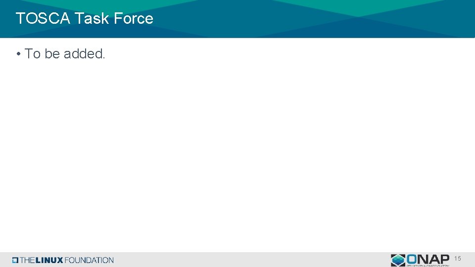 TOSCA Task Force • To be added. 15 